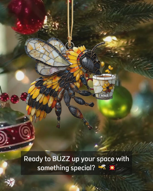 Love Bees - Personalized Bee Custom Shaped Ornament