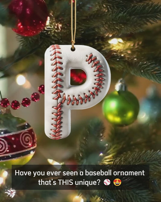 Baseball Letter - Personalized Baseball Ornament