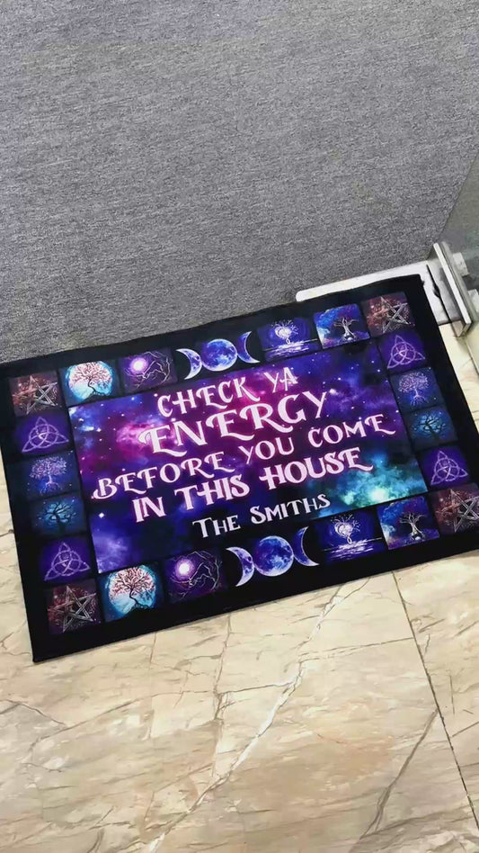 Check Ya Energy - Personalized Witch Doormat
