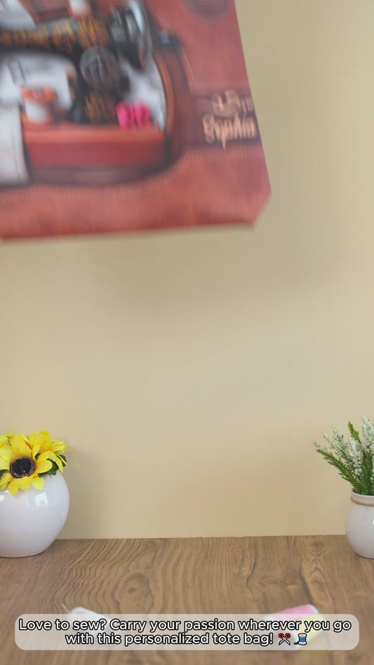 Stunning Sewing Machine - Personalized Sewing Tote Bag