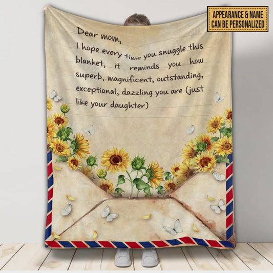 Dear Mom Letter Blanket - Personalized Mother Blanket