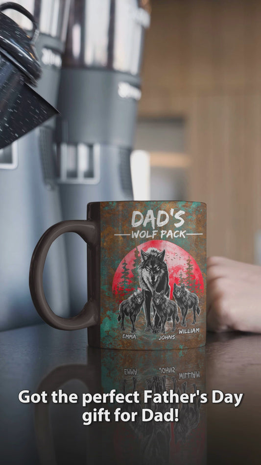 Grandpa's Wolf Pack - Personalized Father Accent Mug