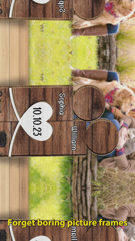 Wooden Family Block Figures - Personalized Family 2 Layered Wood Sign / Wood Plaque