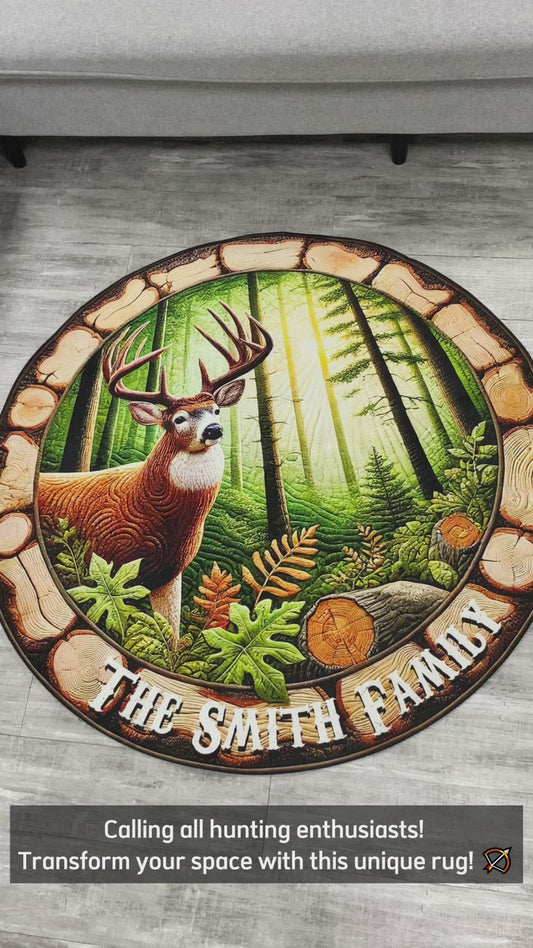 Love Hunting - Personalized Hunting Round Rug