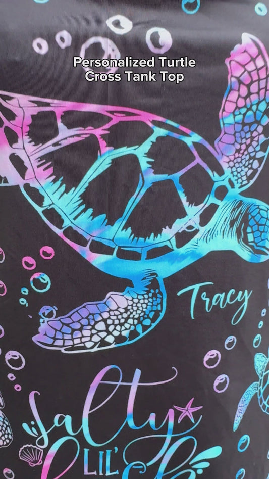 Sea Turtles - Personalized Turtle Cross Tank Top