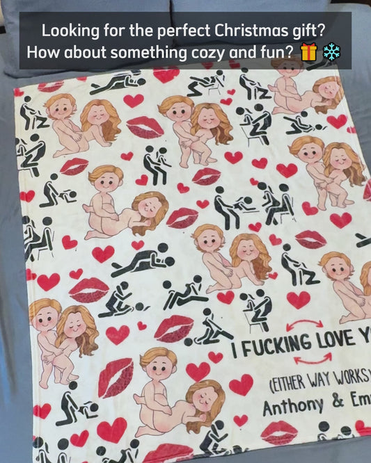 I Love You - Personalized Couple Blanket