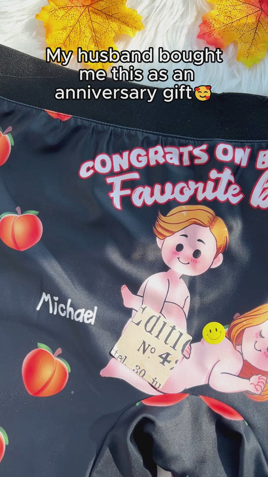 Congrats On Being My Favorite - Personalized Couple Women Briefs & Men Boxer Briefs