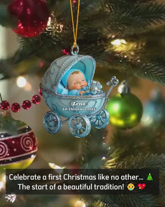 Baby 1st Christmas - Personalized Family Ornament