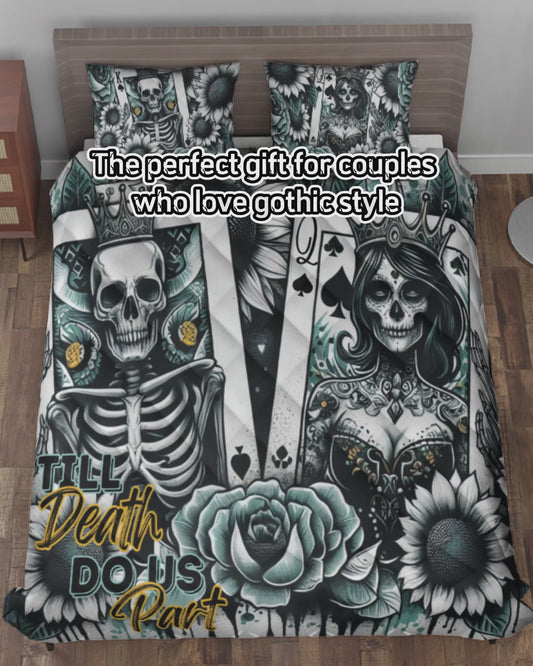 Till Death Do Us Part - Personalized Skull Bedding Set