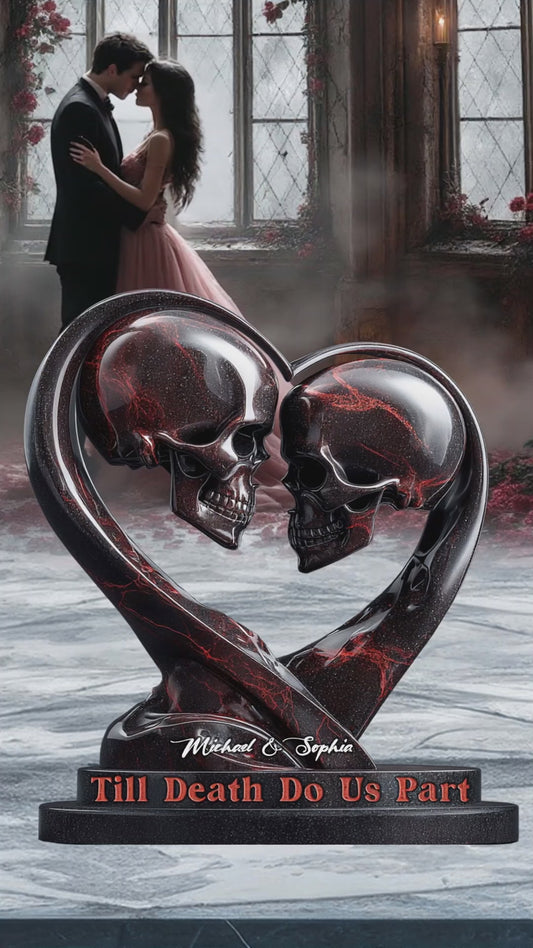 Till Death Do Us Part - Personalized Skull Custom Shaped Acrylic Plaque