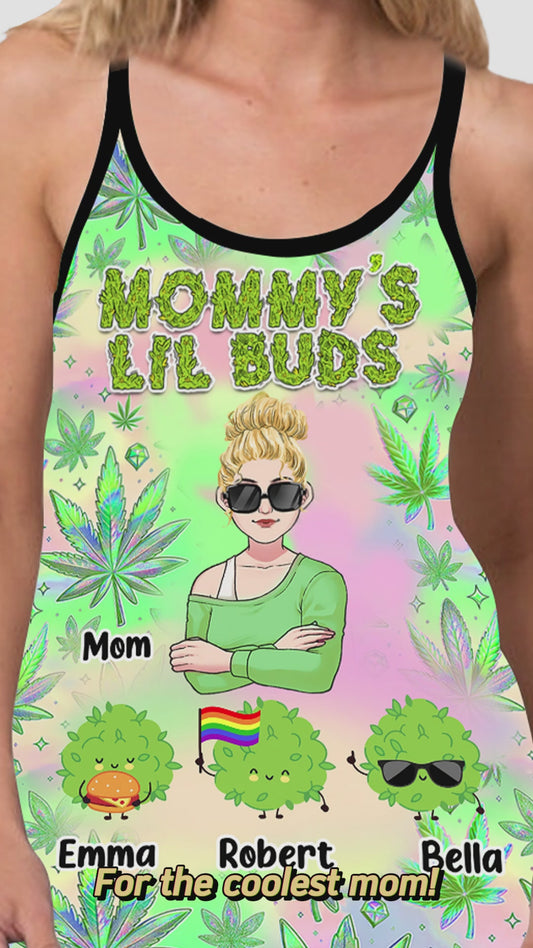 Mommy Lil Buds - Personalized Mother Cross Tank Top and Leggings