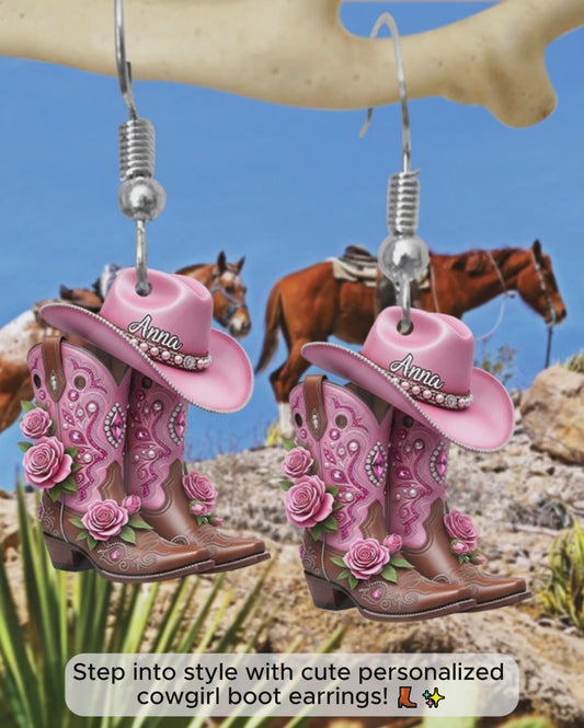Cowgirl Boots - Personalized Cowgirl Earrings