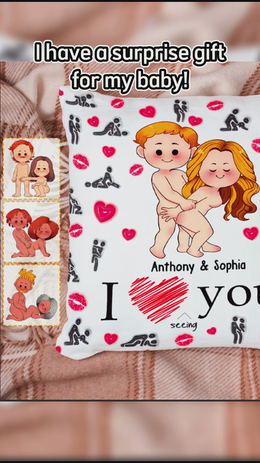 I Love Seeing You Naughty - Personalized Couple Throw Pillow