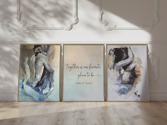 Together Is Our Favourite Place To Be - Personalized Couple Poster & Canvas Set