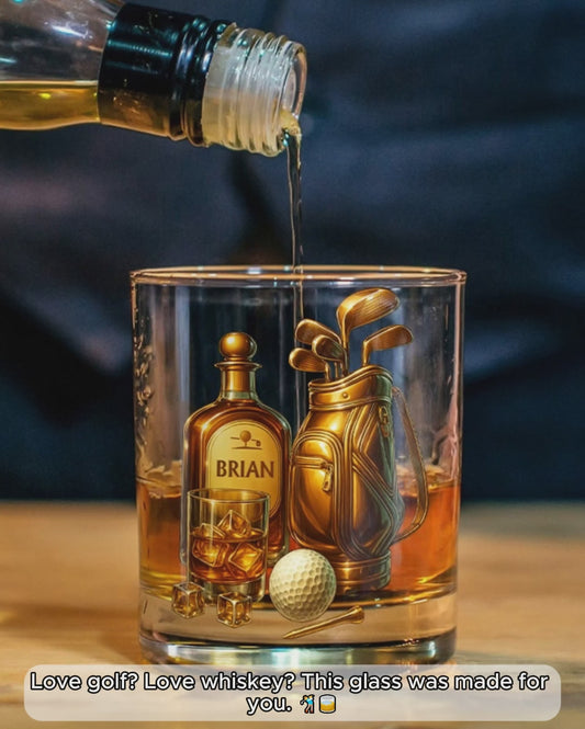 Whiskey & Golf - Personalized Golf Whiskey Glass