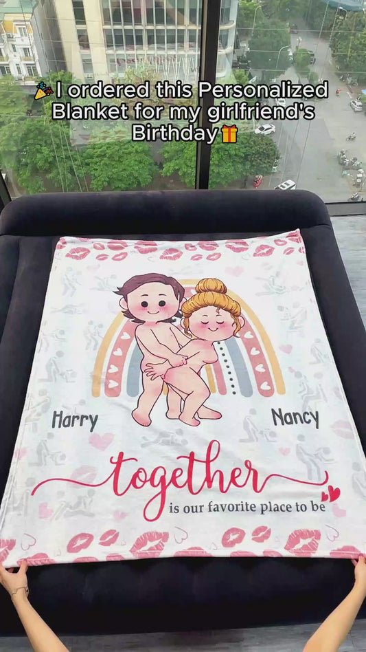 Together Is Our Favorite Place To Be - Personalized Couple Blanket