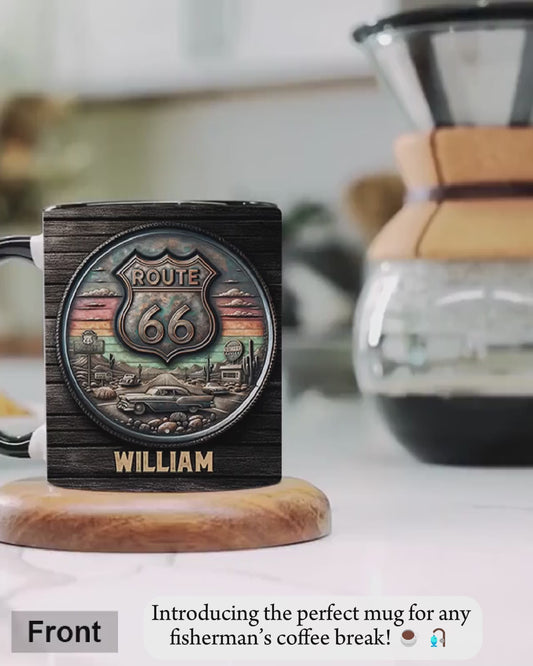 Vintage Route 66 Classic Car - Personalized Muscle Car Accent Mug