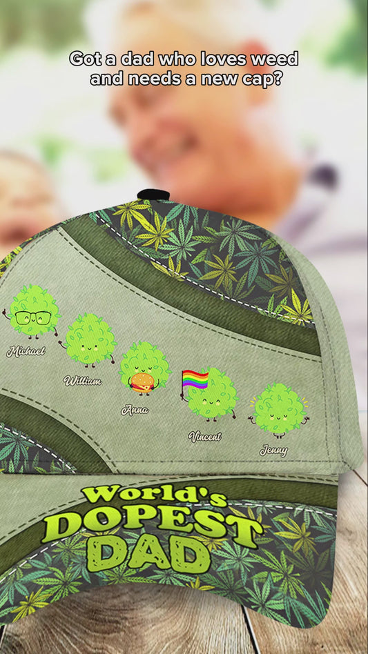 Dopest Dad Marijuana Daddy - Personalized Father Classic Cap