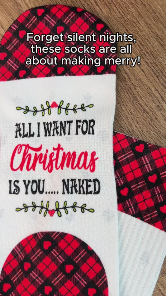 All I Want For Christmas Is You - gift for husband, wife, boyfriend, girlfriend - Personalized Socks