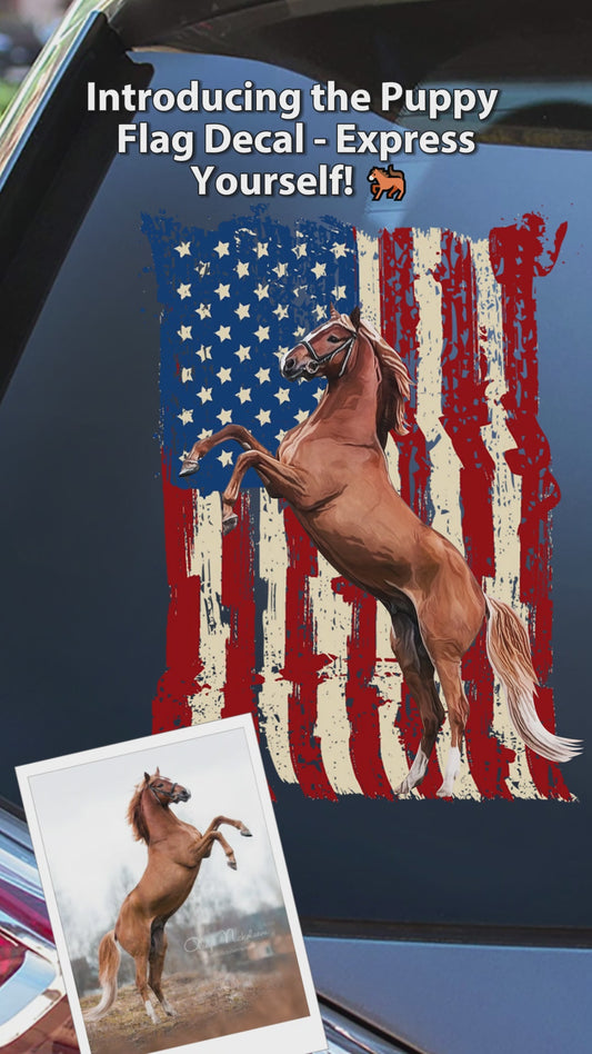 Puppy Flag - Personalized Horse Decal Full