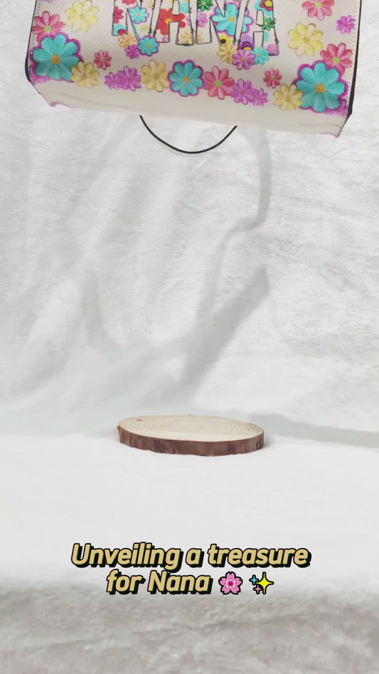 Blessed To Be Called Nana Floral Style - Personalized Grandma Leather Handbag