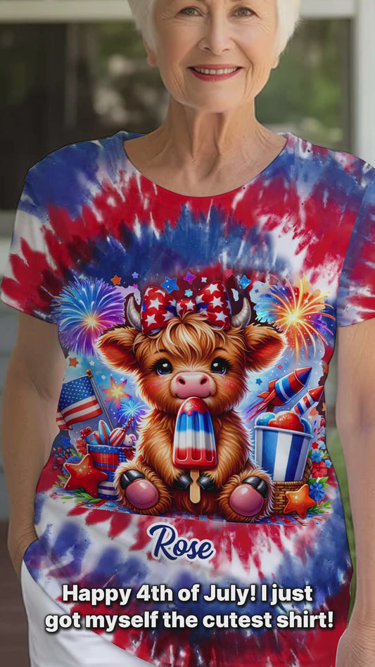 4th Of July Cow - Personalized Cow All Over Shirt