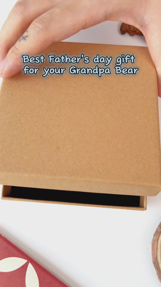 Grandpa Bear - Personalized Grandpa Keychain (Printed On Both Sides)