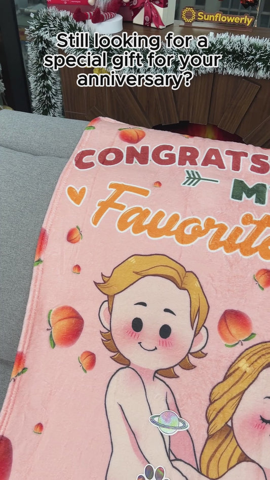 Congrats On Being My Favorite Butt - gift for husband, wife, boyfriend, girlfriend - Personalized Blanket