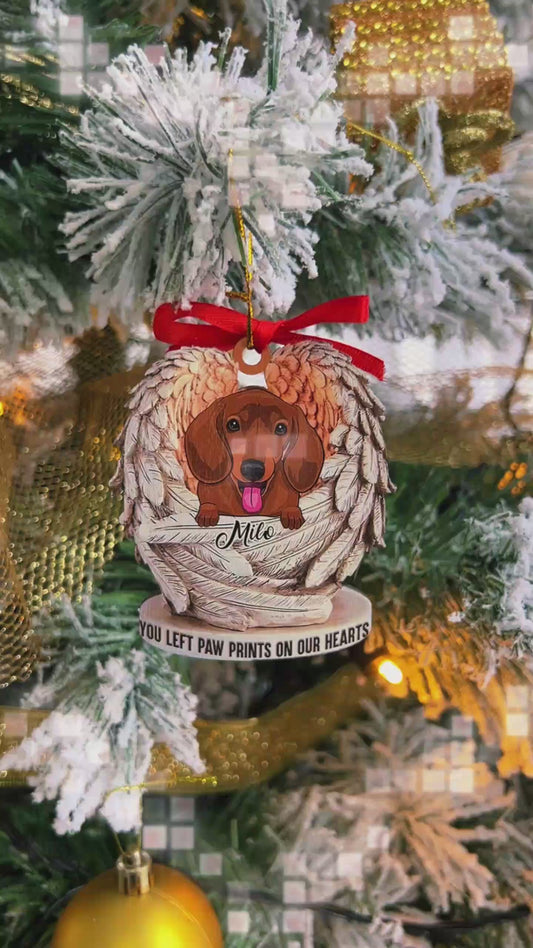 Angels Don't Always Have Wings - Personalized Dog Ornament (Printed On Both Sides)