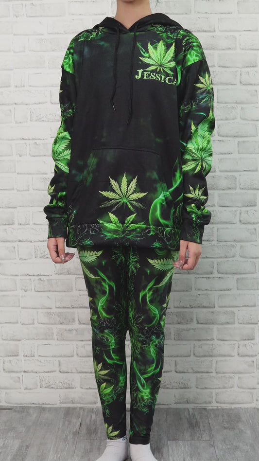 Stoner Chick - Personalized Weed Hoodie and Leggings