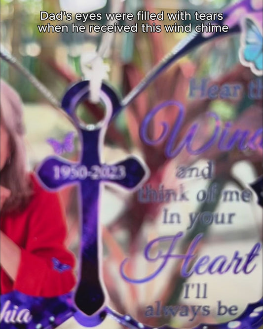 In Your Heart I'll Always Be - Personalized Memorial Wind Chime Suncatcher