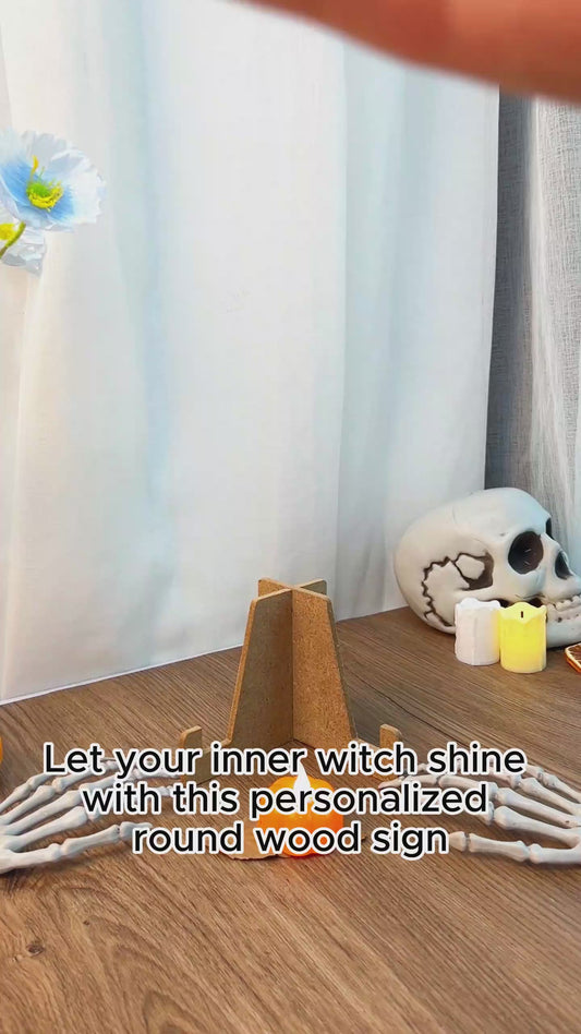 The Witch Is In - Personalized Witch Round Wood Sign