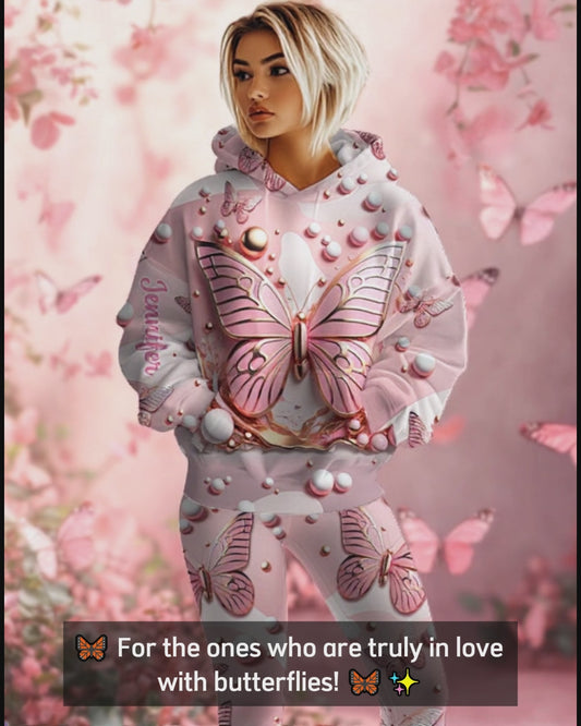 Love Butterflies - Personalized Butterfly Hoodie and Leggings
