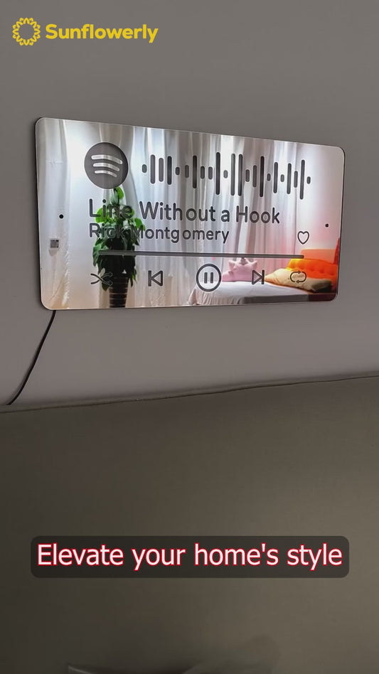 Scannable Spotify Code Songs - Personalized Scannable Spotify Code Neon Light Mirror