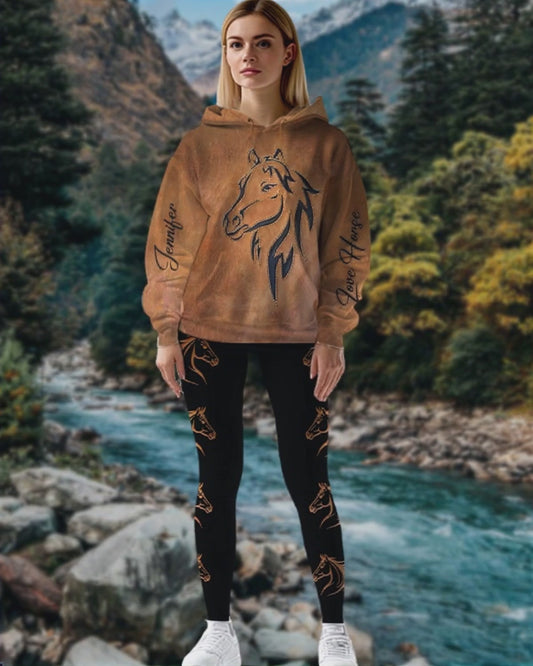 Love Horse - Personalized Horse Hoodie and Leggings