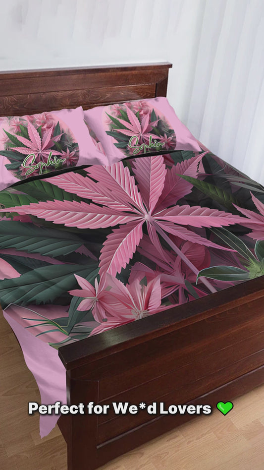 Pink In My Area - Personalized Weed Bedding Set