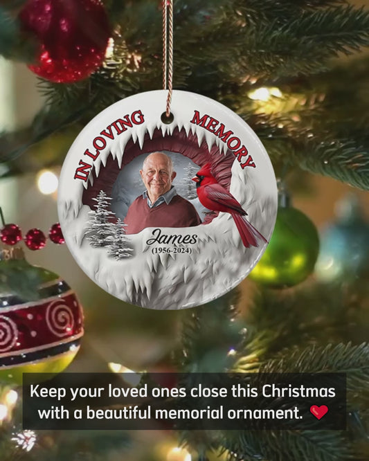 Always In My Heart - Personalized Memorial Ceramic Circle Ornament