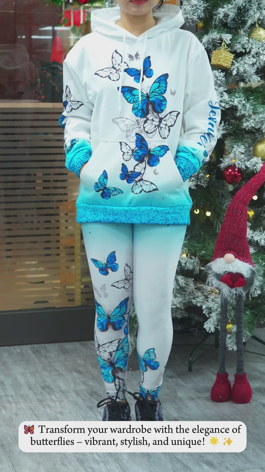 Love Butterflies - Personalized Butterfly Hoodie and Leggings