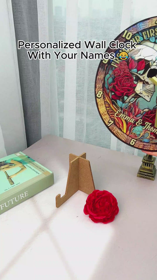 From Our First Kiss - Personalized Skull Wall Clock