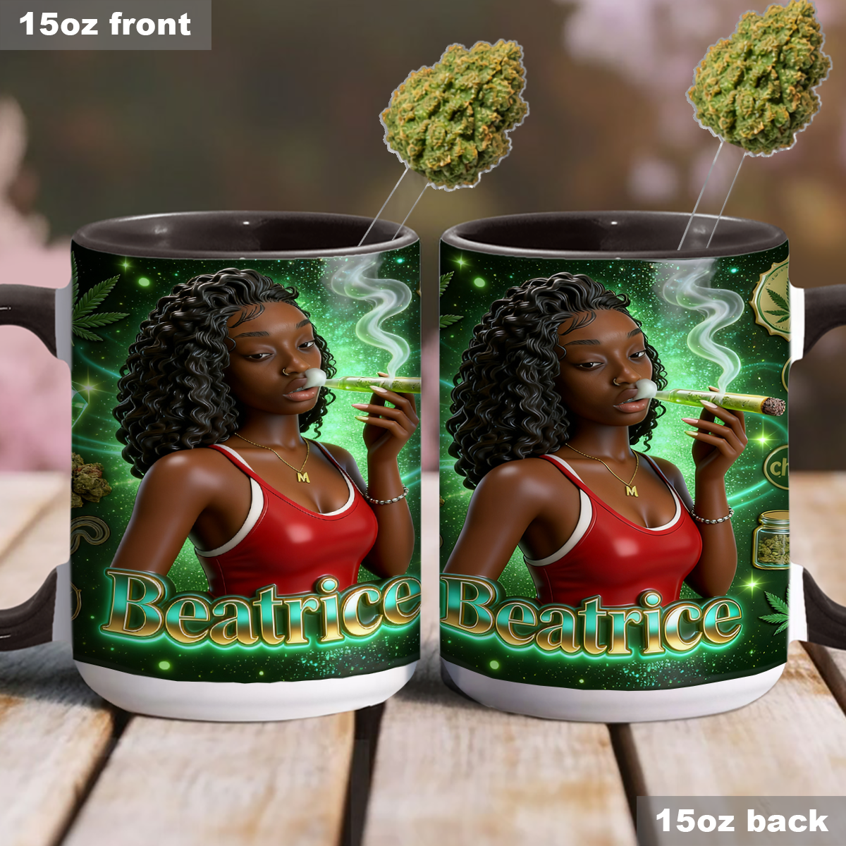 Love Weed - Personalized Weed Set Accent Mug with Acrylic Stirrers