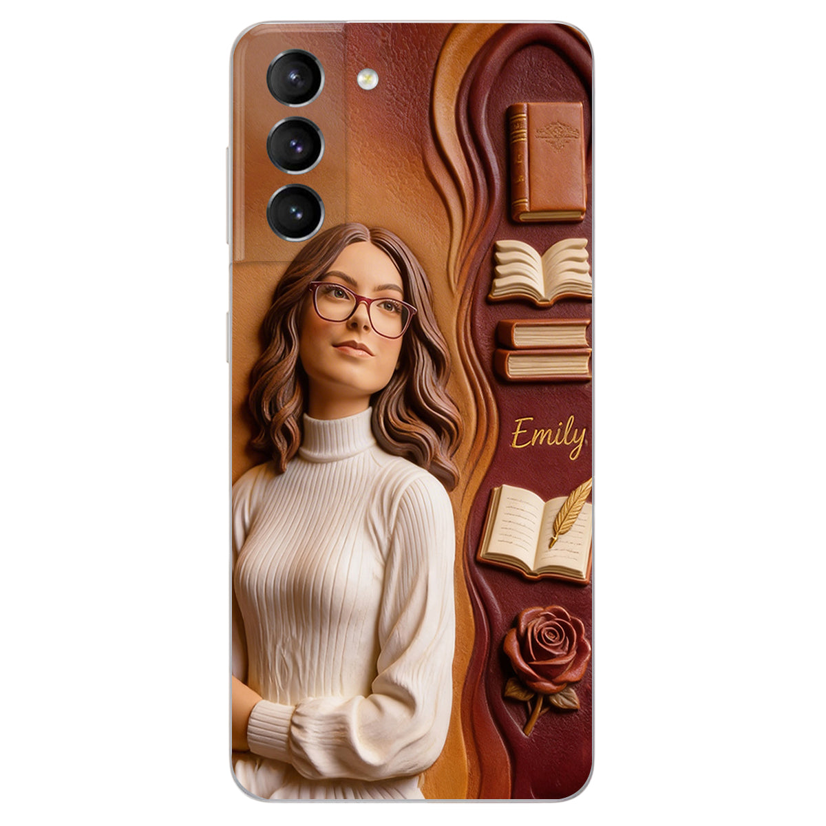 Custom Any Photo Love Books - Personalized Book 3D Embossed Leather Phone Case