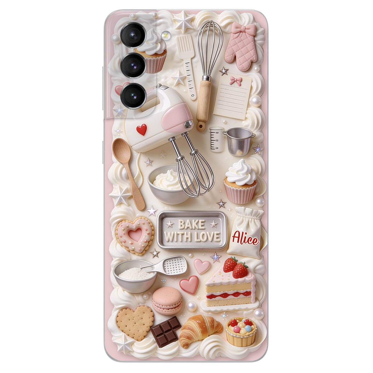 Bake With Love - Personalized Baking 3D Embossed Leather Phone Case
