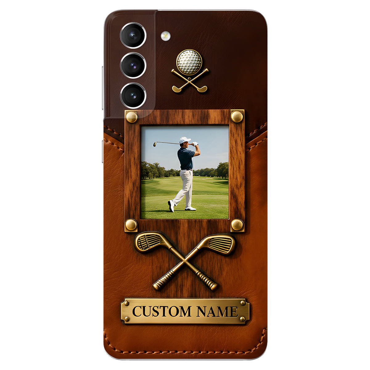 The Memory On The Course - Personalized Golf Leather Phone Case