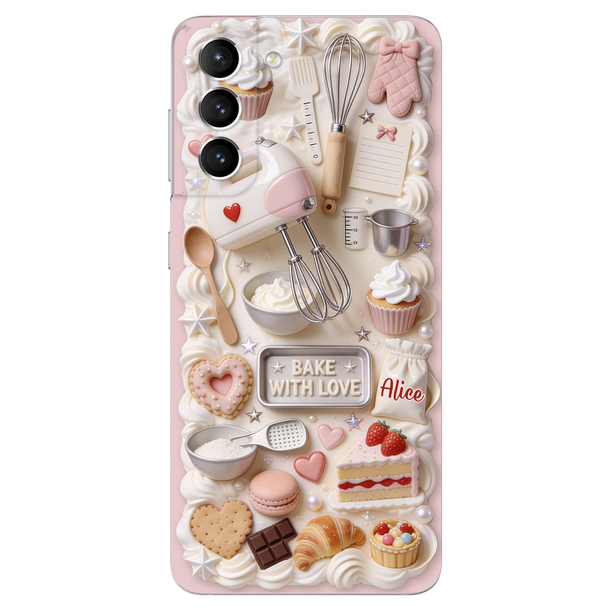 Bake With Love - Personalized Baking 3D Embossed Leather Phone Case