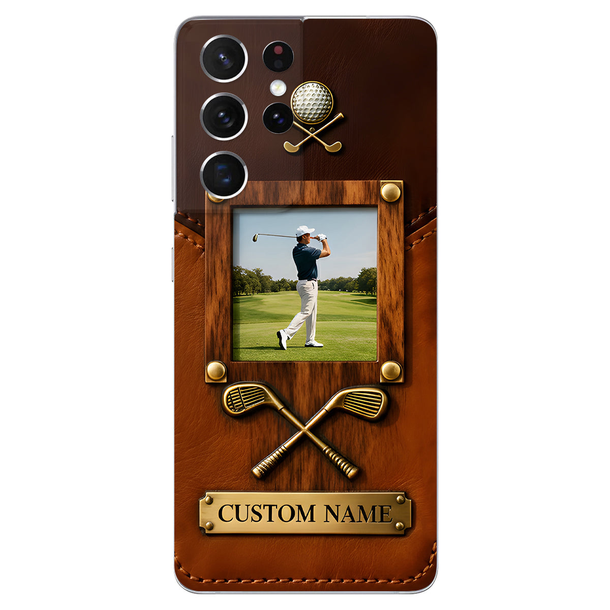 The Memory On The Course - Personalized Golf Leather Phone Case