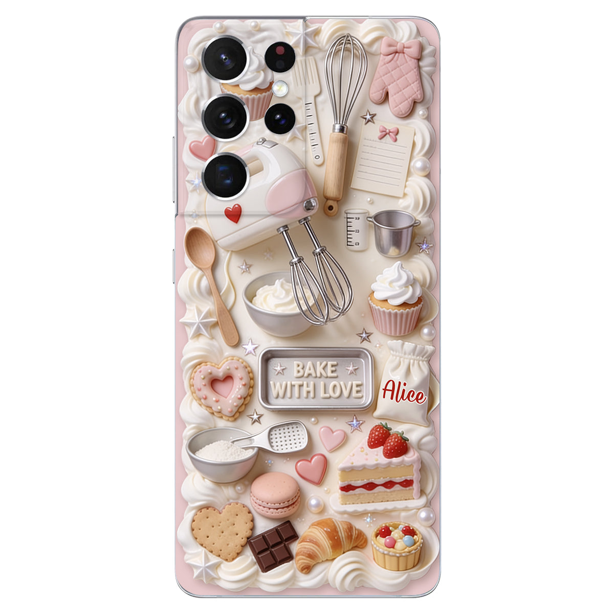 Bake With Love - Personalized Baking 3D Embossed Leather Phone Case