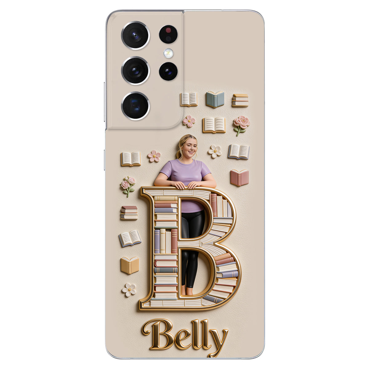 Book Lovers Gift - Personalized Book 3D Embossed Leather Phone Case