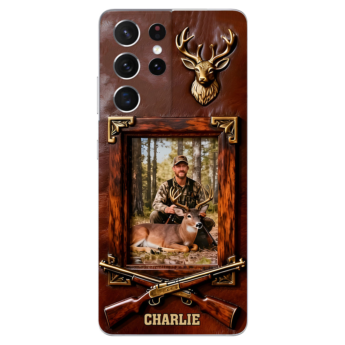 Hunting Achievement - Personalized Hunting Leather Phone Case