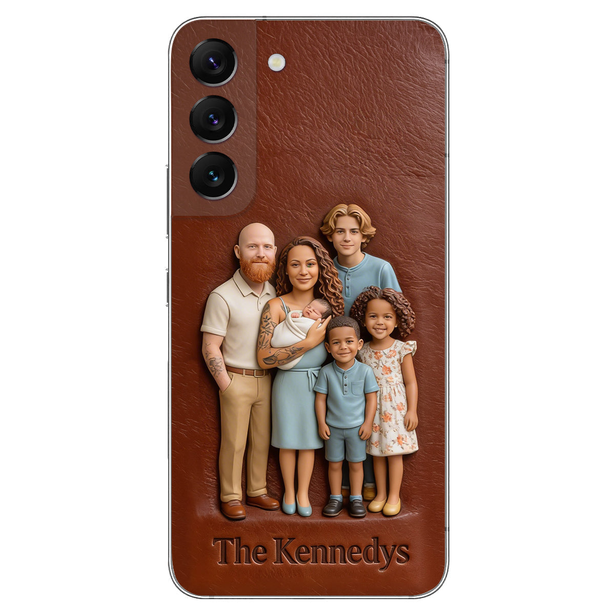 Custom Any Photo - Personalized Family Leather Phone Case