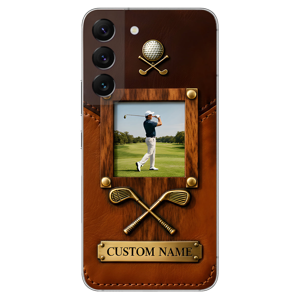 The Memory On The Course - Personalized Golf Leather Phone Case